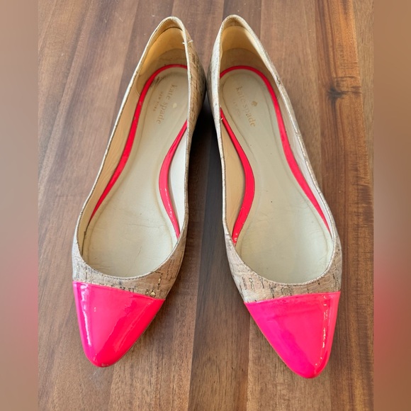 Kate Spade Cork Flats with Cap Toe - Pink - Picture 6 of 9